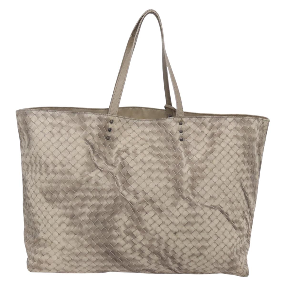 BOTTEGA VENETA Tote Bag Nylon Beige Auth 152022