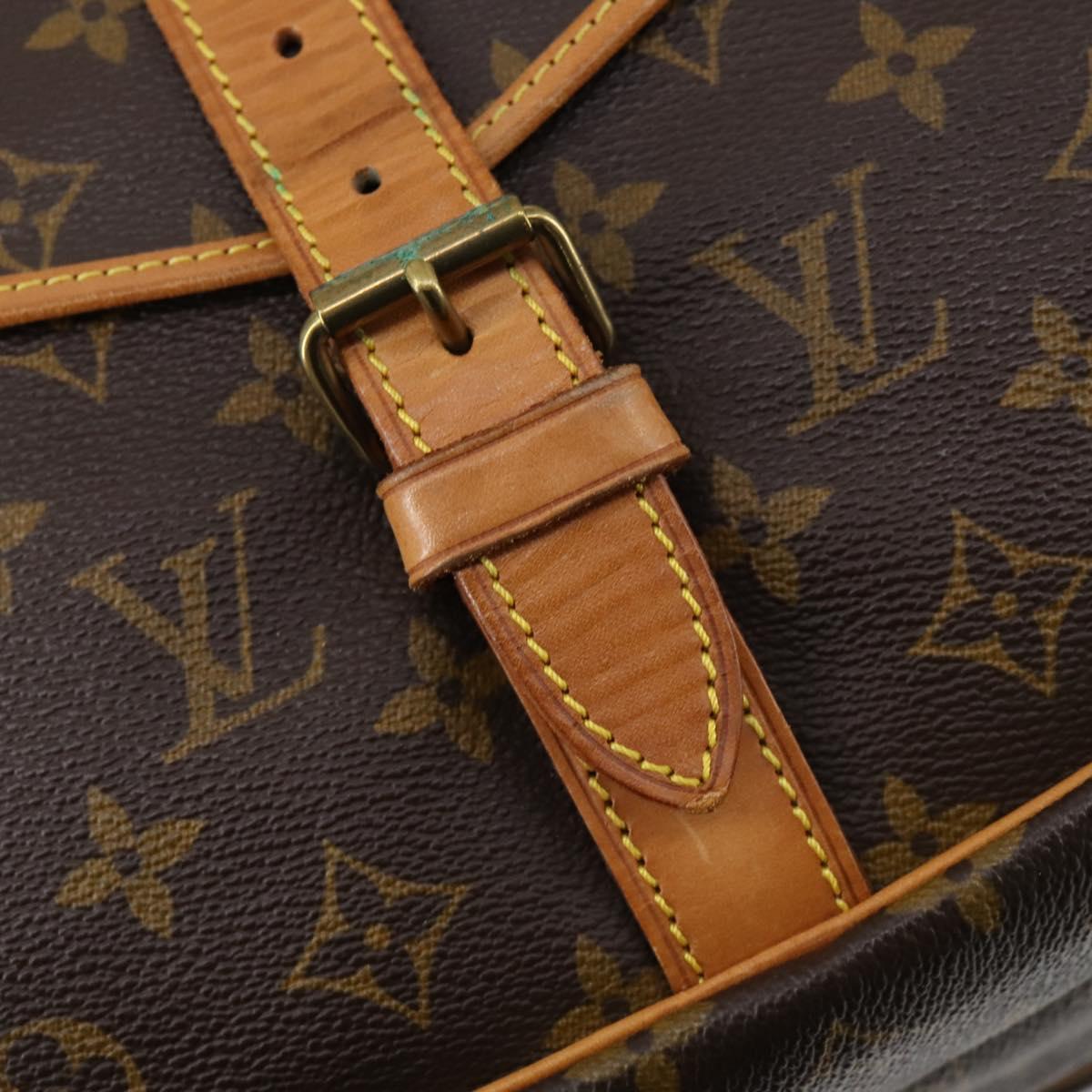 LOUIS VUITTON Monogram Saumur 35 Shoulder Bag M42254 LV Auth 152023