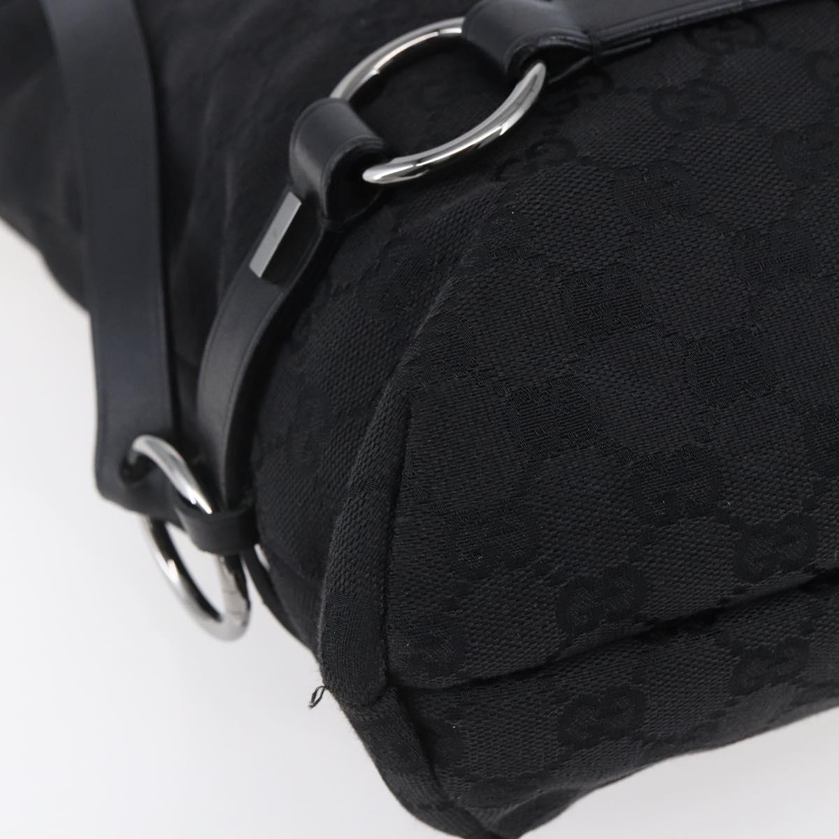 GUCCI GG Canvas Tote Bag Black Silver 106248 Auth 152026