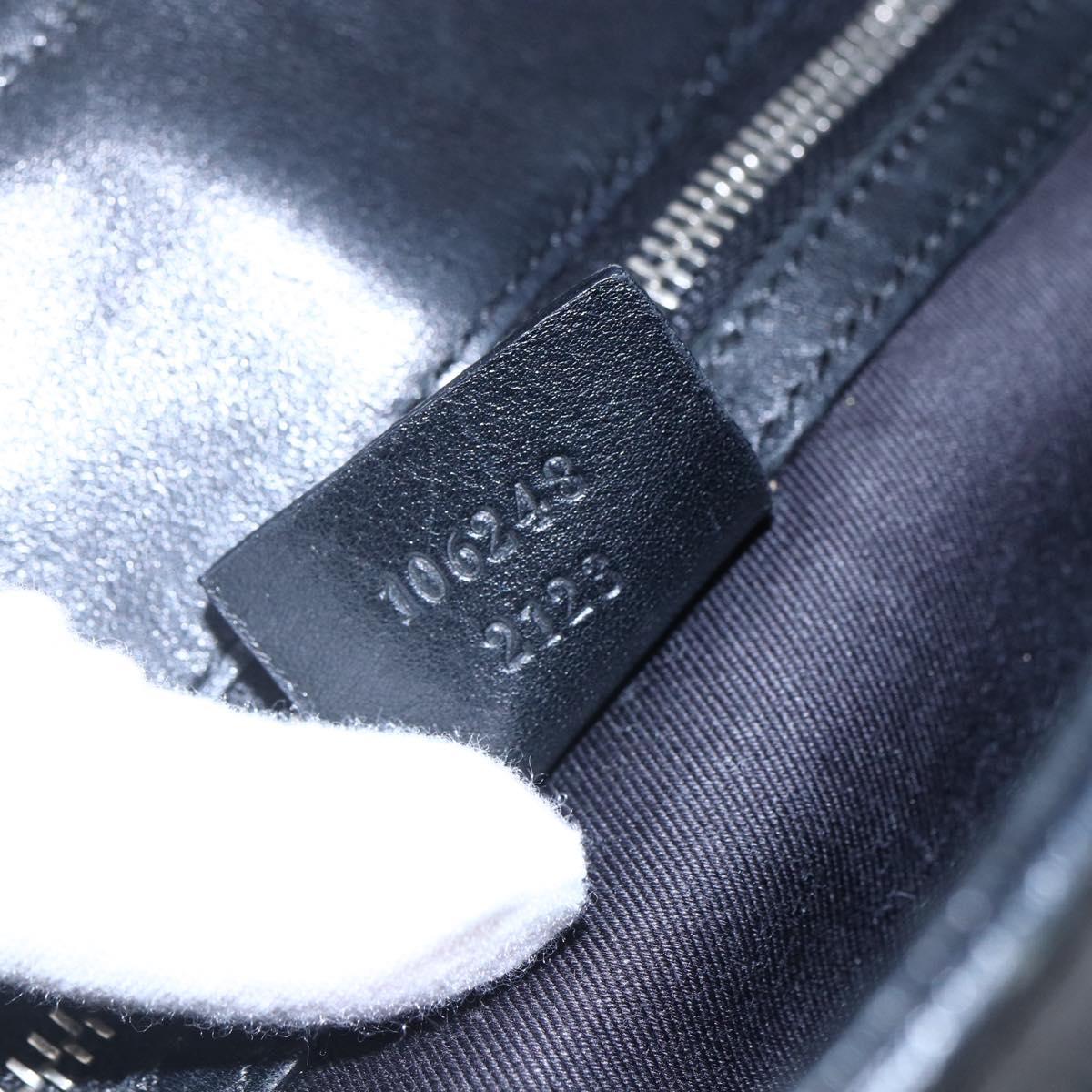 GUCCI GG Canvas Tote Bag Black Silver 106248 Auth 152026