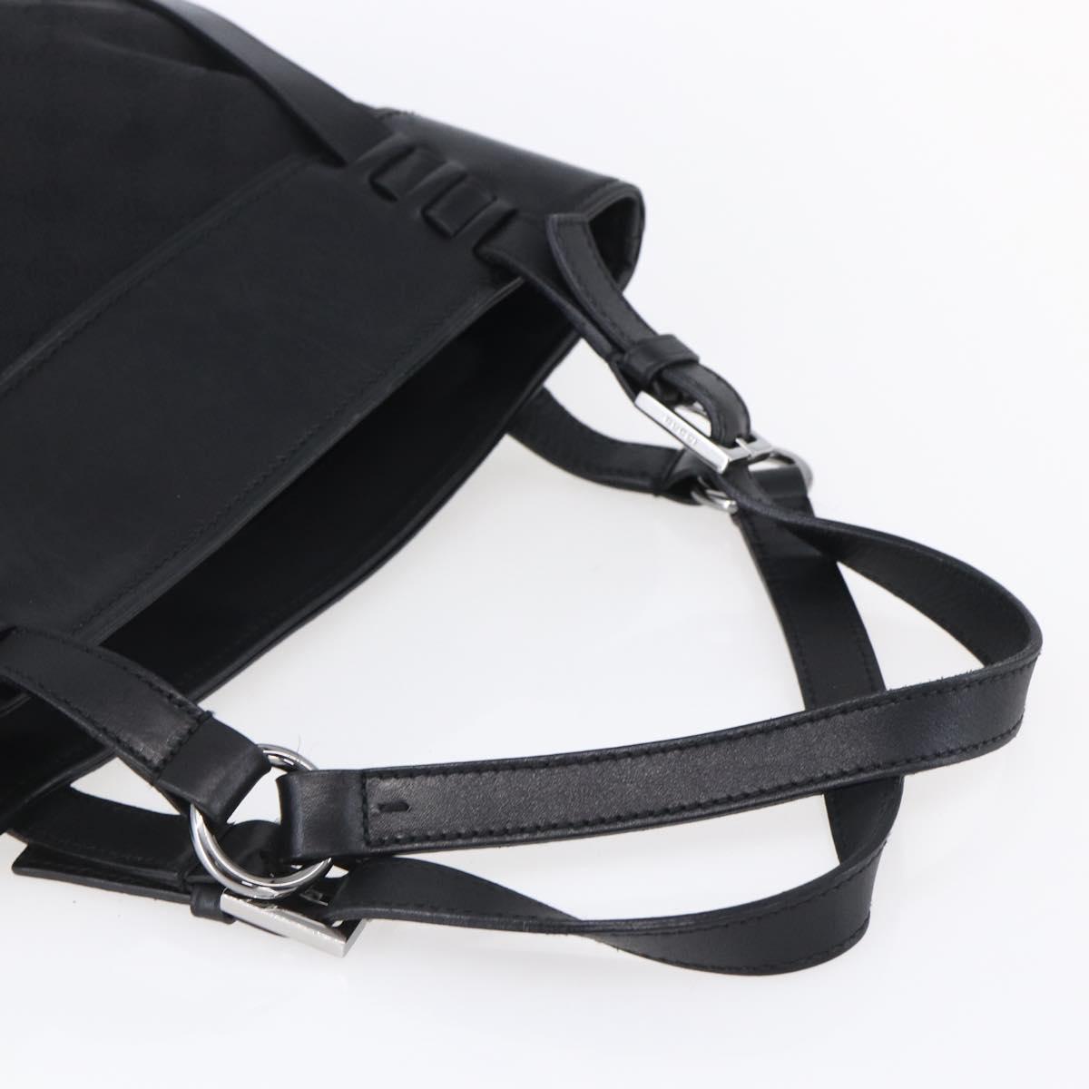 GUCCI GG Canvas Tote Bag Black Silver 106248 Auth 152026