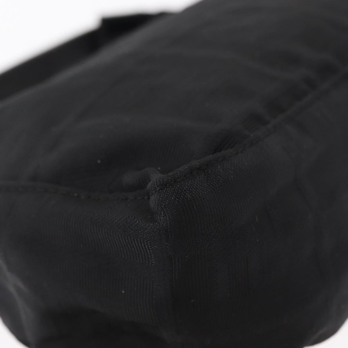 FENDI Zucca Canvas Pouch Black Silver Auth 152028