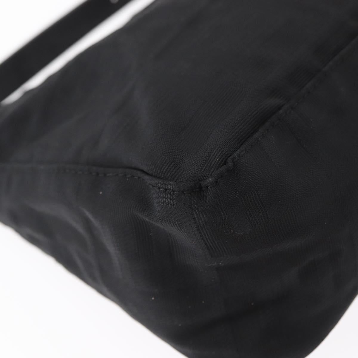 FENDI Zucca Canvas Pouch Black Silver Auth 152028