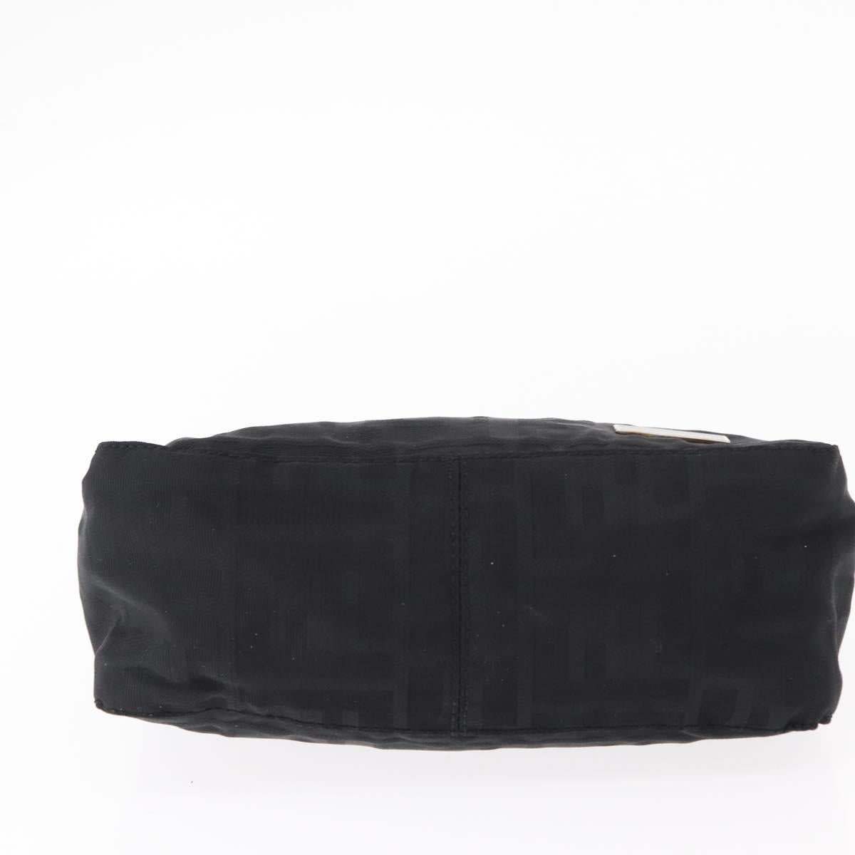 FENDI Zucca Canvas Pouch Black Silver Auth 152028