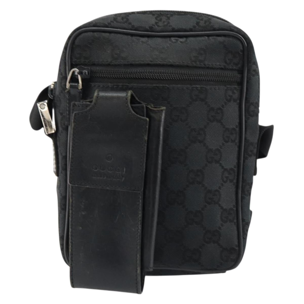 GUCCI GG Canvas Shoulder Bag Black Auth 152032