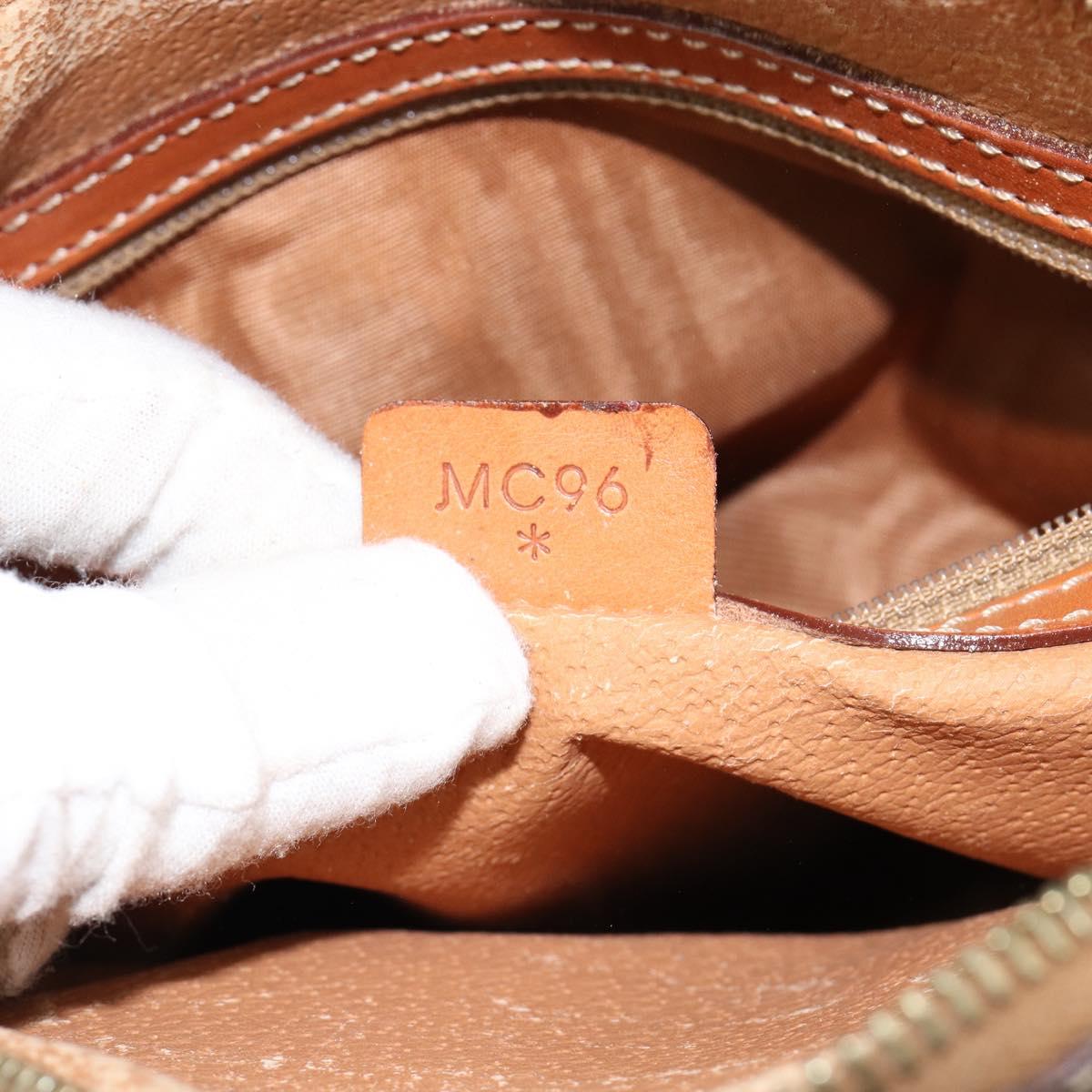 CELINE Macadam Canvas Hand Bag PVC Brown Gold Auth 152033