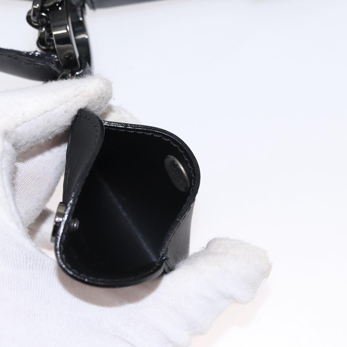 Salvatore Ferragamo Shoulder Bag Patent leather Black Silver Auth 152037