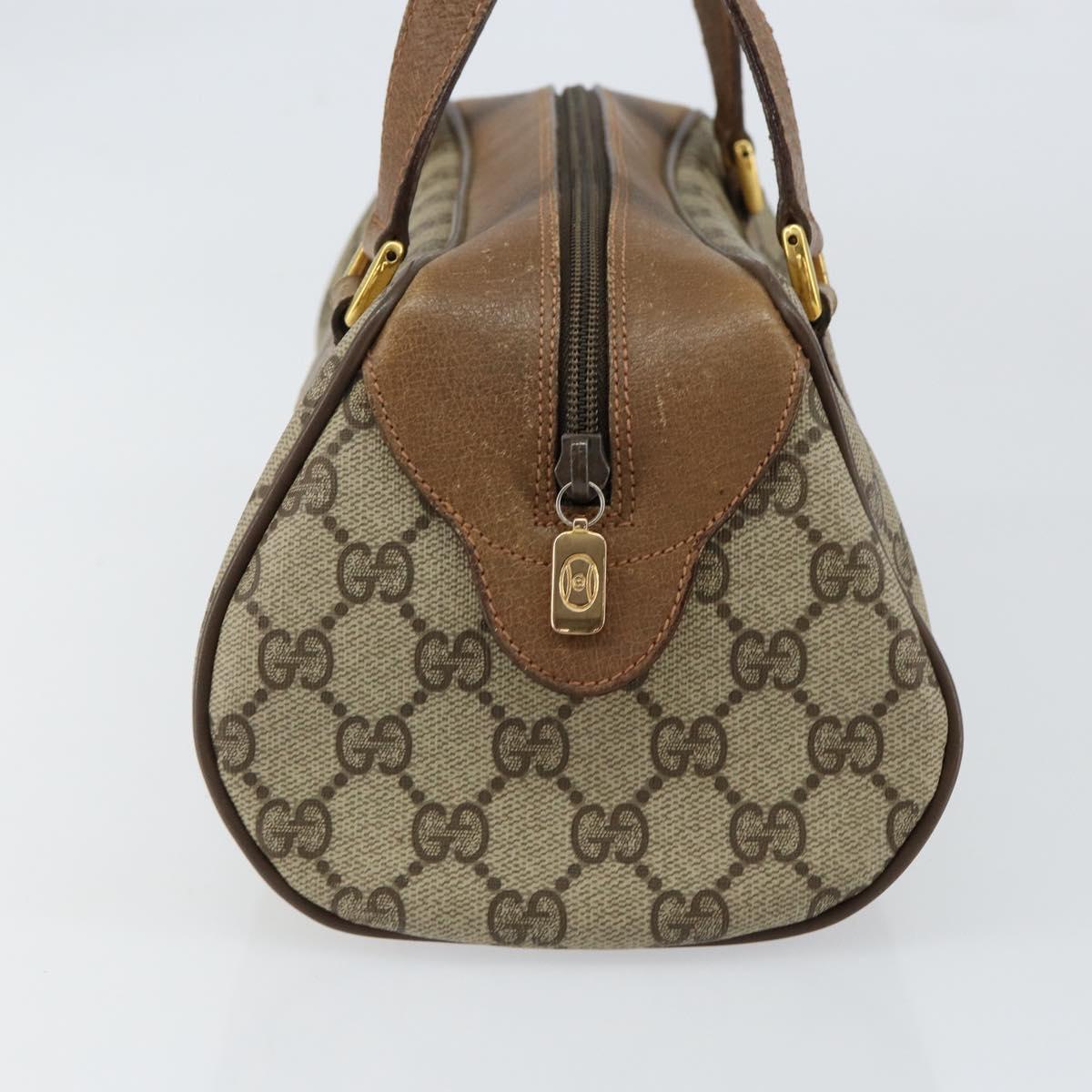 GUCCI GG Supreme Hand Bag PVC Beige Gold 89 02 062 Auth 152040