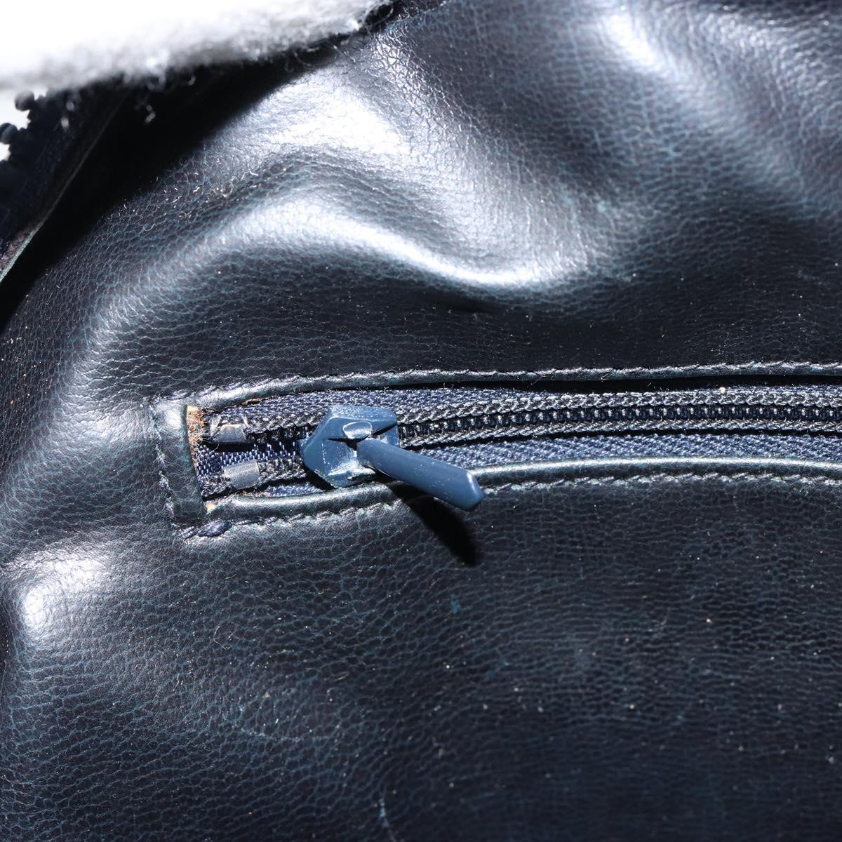 CELINE Macadam Canvas Shoulder Bag Black Gold Auth 152042