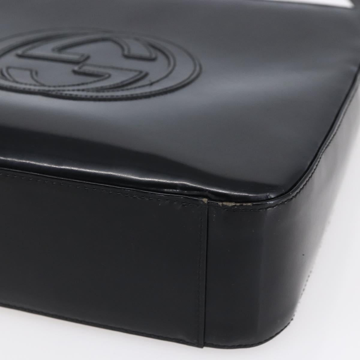 GUCCI Shoulder Bag Enamel Black 000 1013 0506 Auth 152045