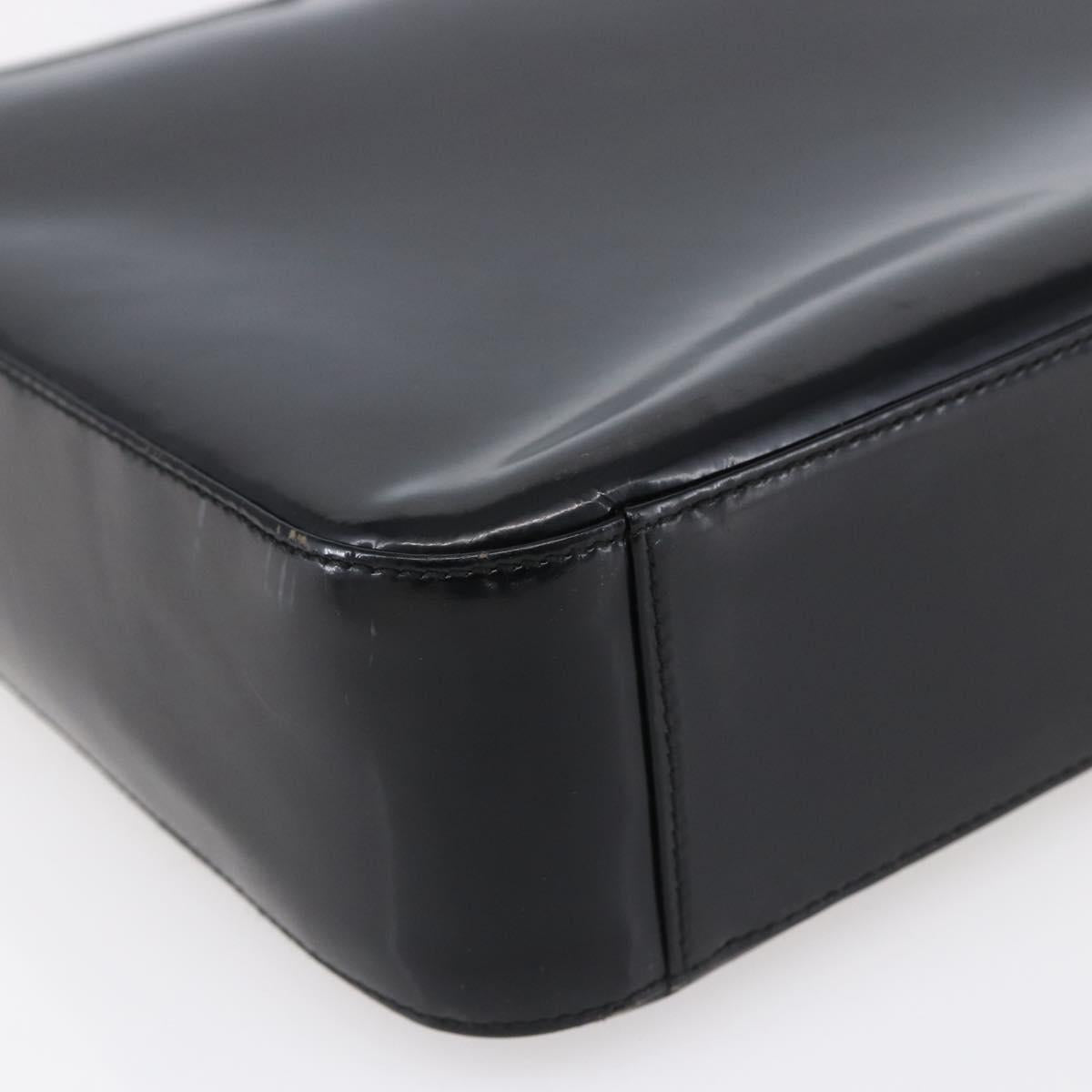 GUCCI Shoulder Bag Enamel Black 000 1013 0506 Auth 152045