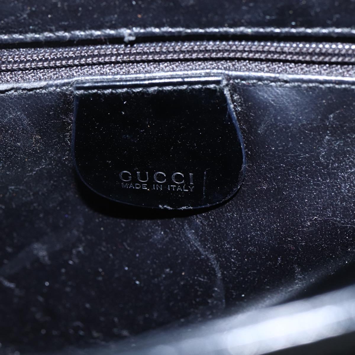 GUCCI Shoulder Bag Enamel Black 000 1013 0506 Auth 152045