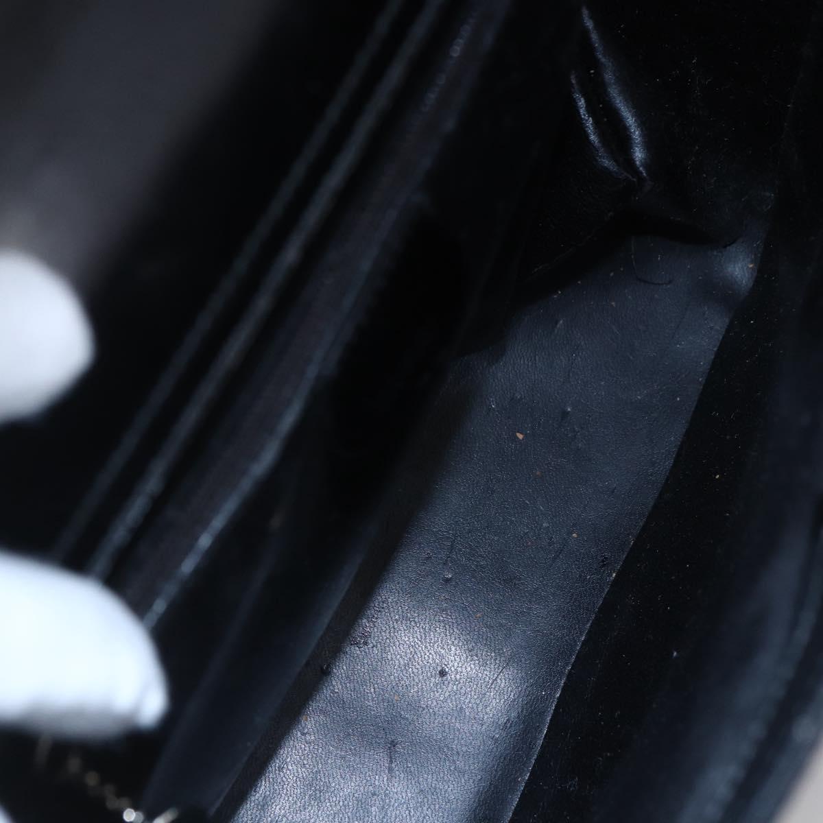 GUCCI Shoulder Bag Enamel Black 000 1013 0506 Auth 152045