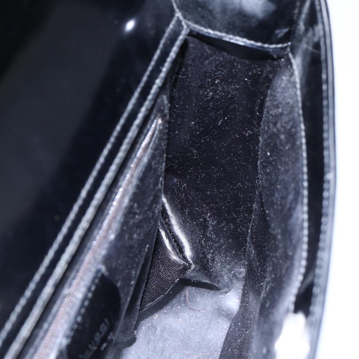 GUCCI Shoulder Bag Enamel Black 000 1013 0506 Auth 152045