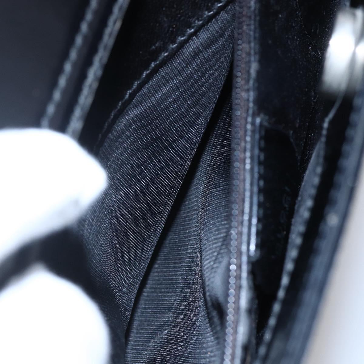 GUCCI Shoulder Bag Enamel Black 000 1013 0506 Auth 152045