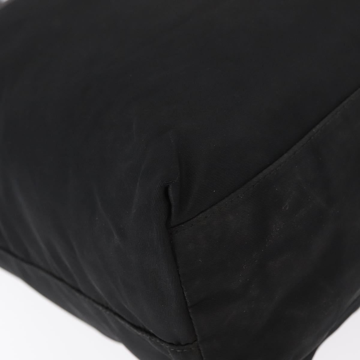 PRADA Tote Bag Nylon Black Gold Auth 152046