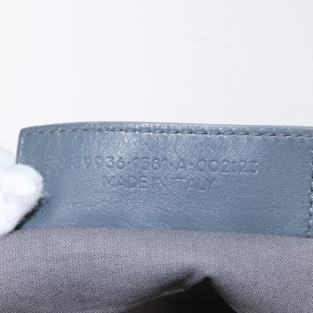 BALENCIAGA Navy Cabas M Hand Bag Canvas Leather White Silver 339936 Auth 152050