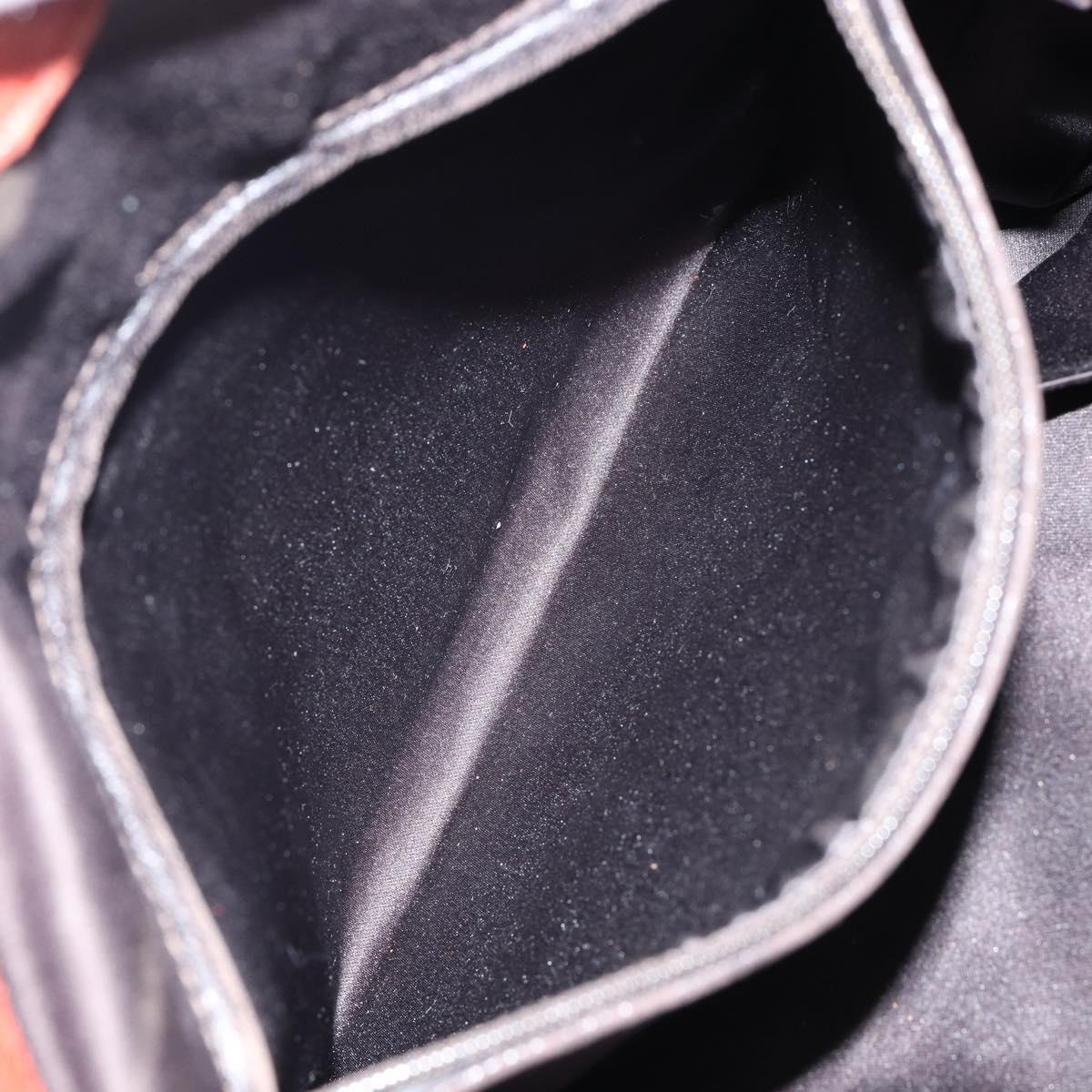 SAINT LAURENT Hand Bag Leather Gold Red Auth 152066