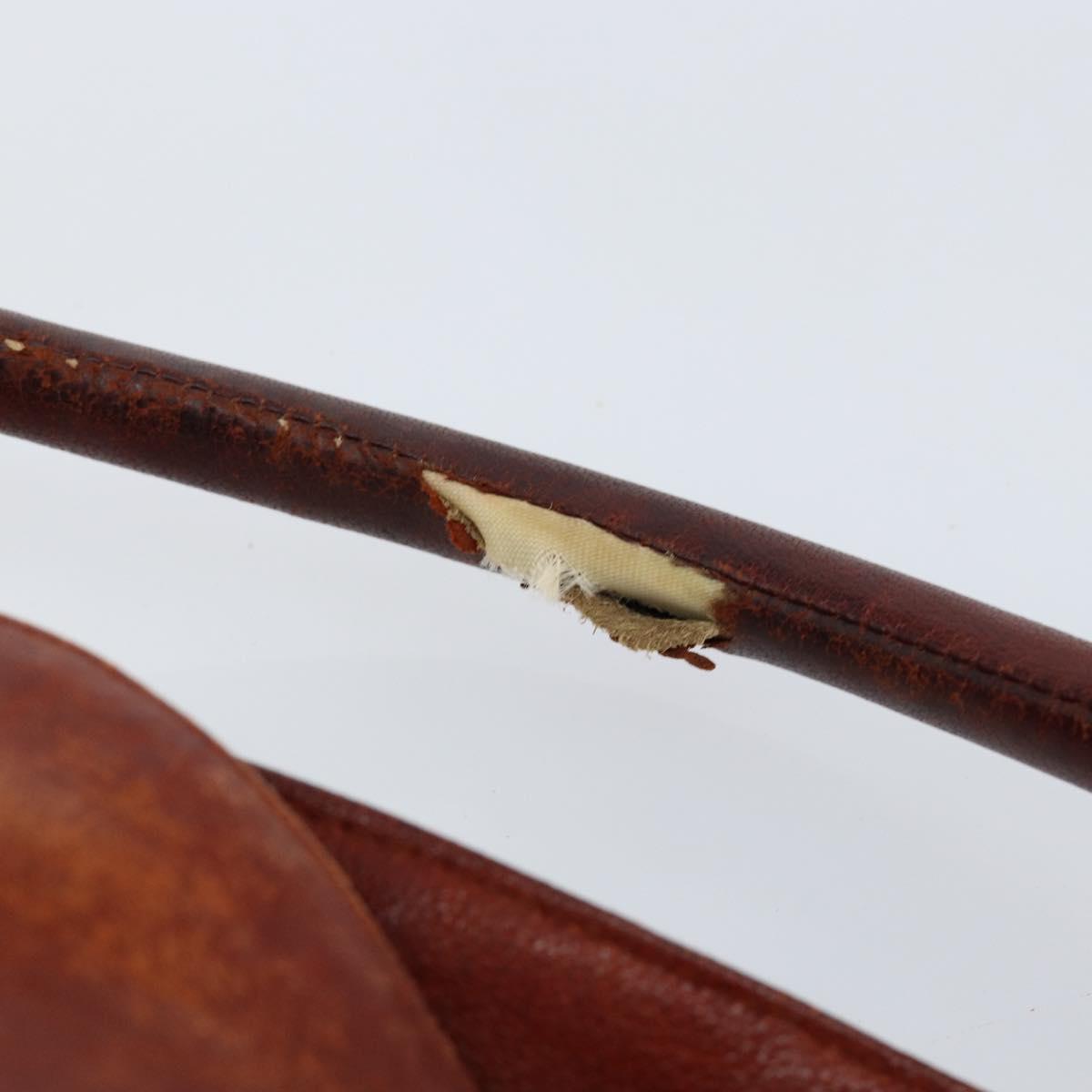 SAINT LAURENT Hand Bag Leather Gold Red Auth 152066