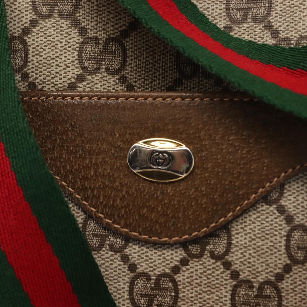 GUCCI GG Supreme Web Sherry Line Tote Bag PVC Beige Red 39 02 003 Auth 152070