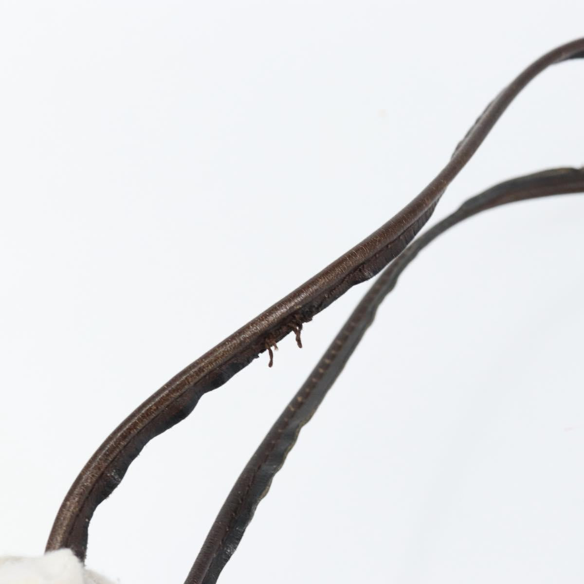 FENDI Zucca Canvas Shoulder Bag Black Brown Auth 152077