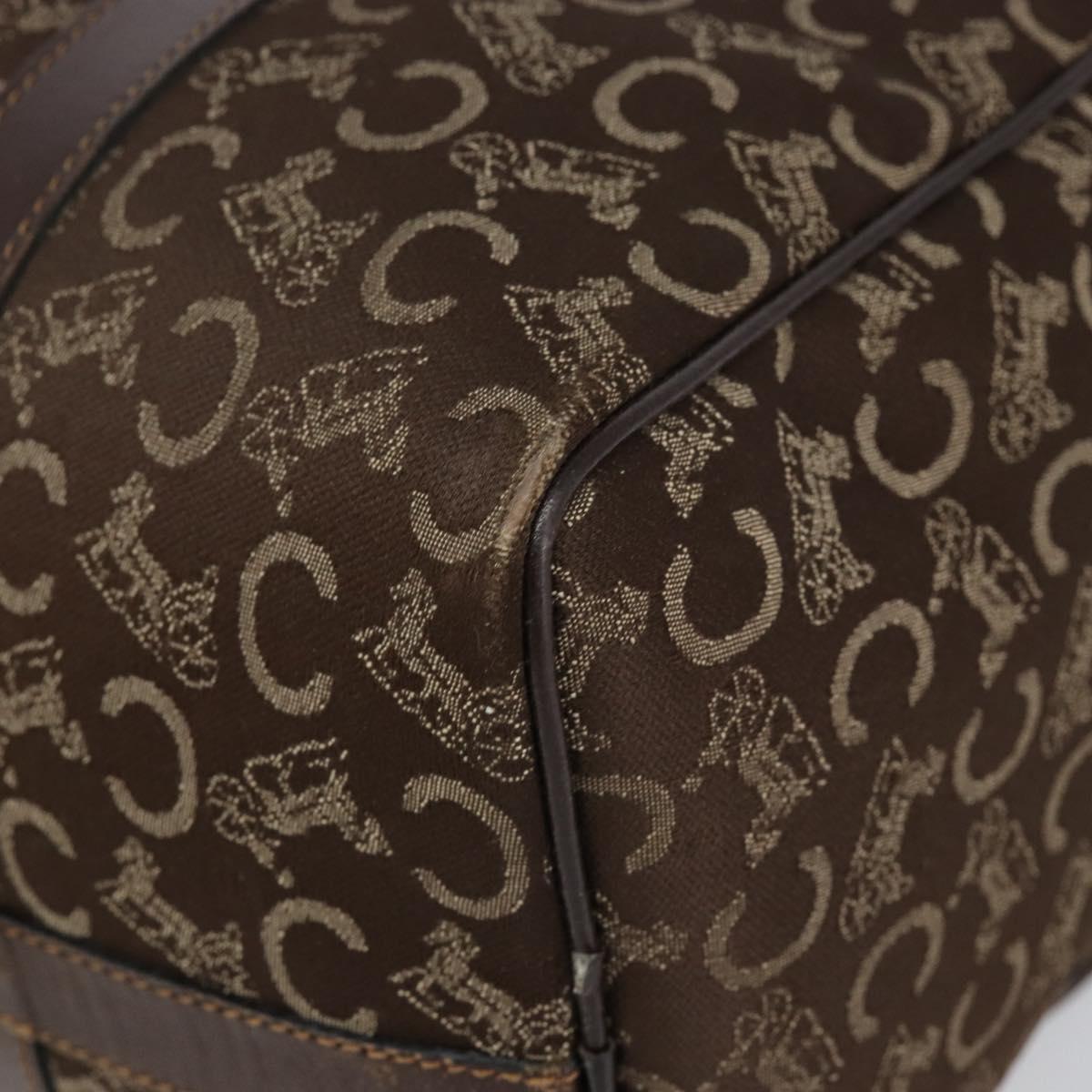 CELINE C Sulky Boston Bag Canvas Brown Auth 152078
