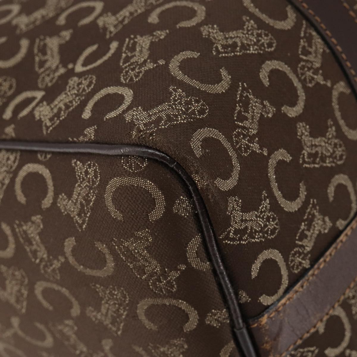 CELINE C Sulky Boston Bag Canvas Brown Auth 152078
