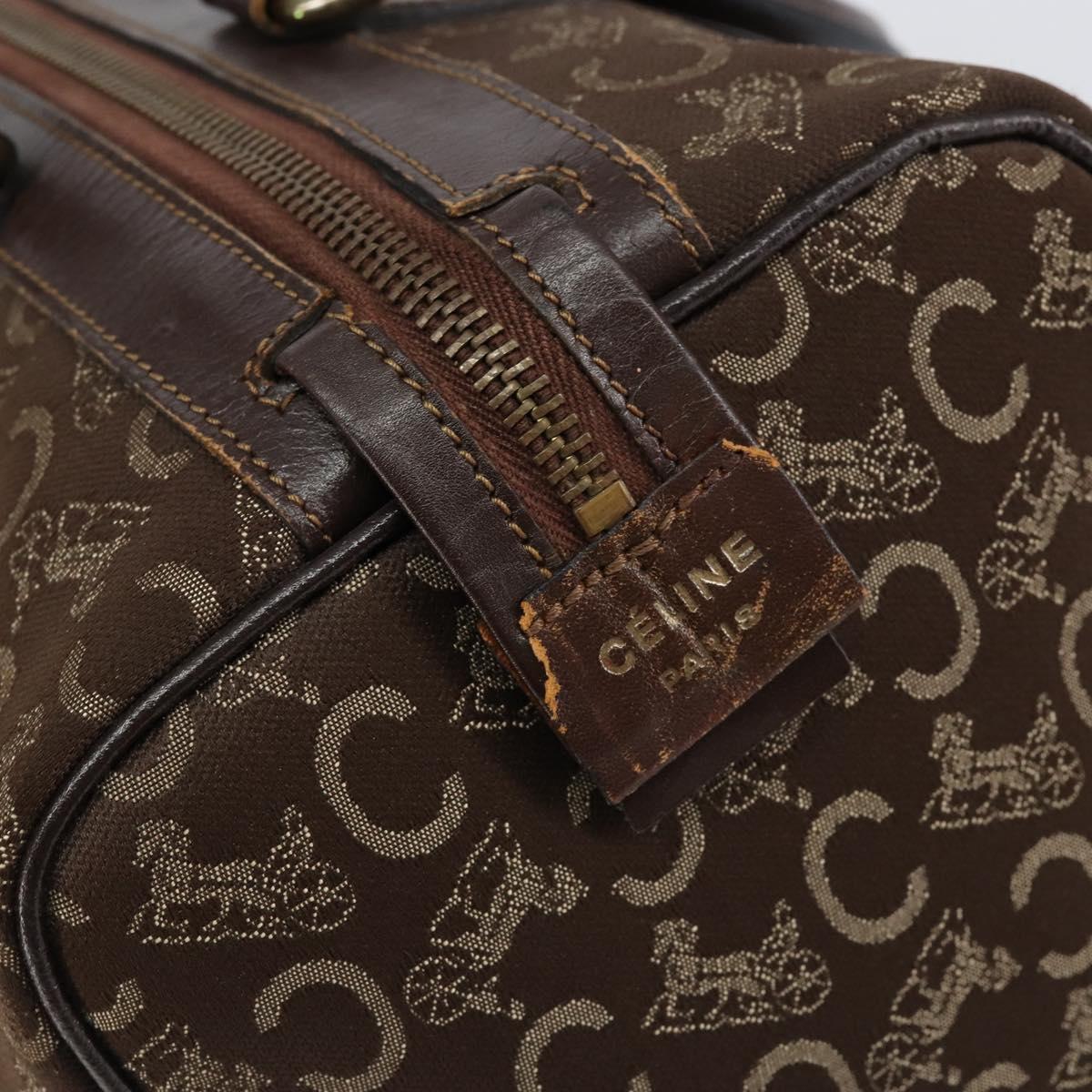 CELINE C Sulky Boston Bag Canvas Brown Auth 152078