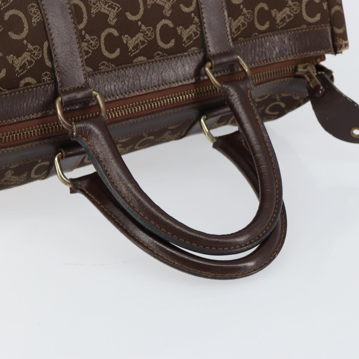 CELINE C Sulky Boston Bag Canvas Brown Auth 152078