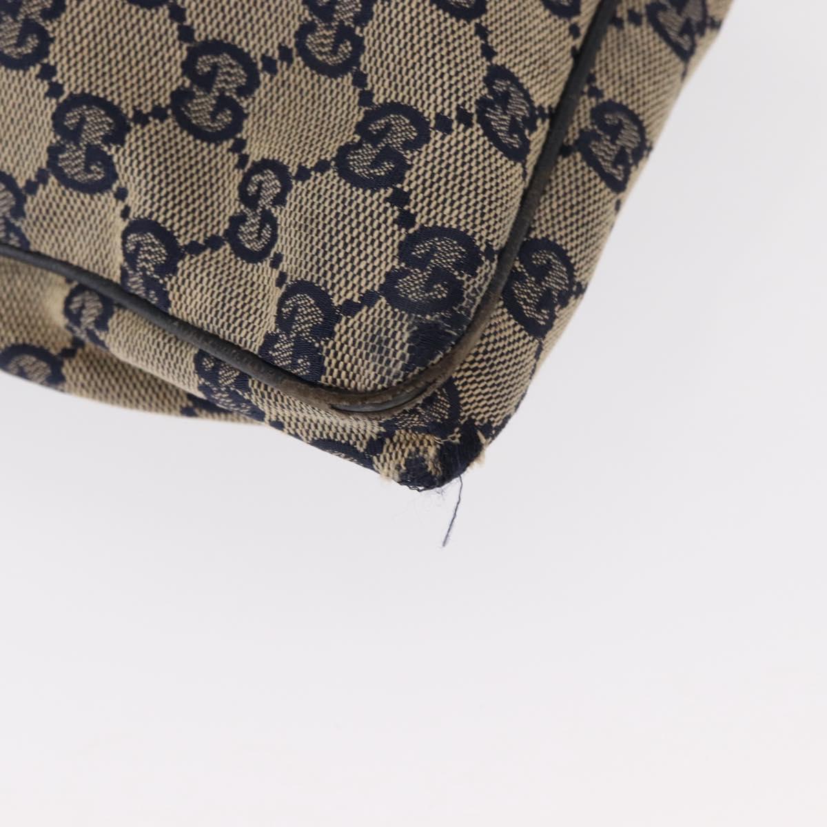 GUCCI GG Canvas Sherry Line Shoulder Bag Navy Red 169937 Auth 152079