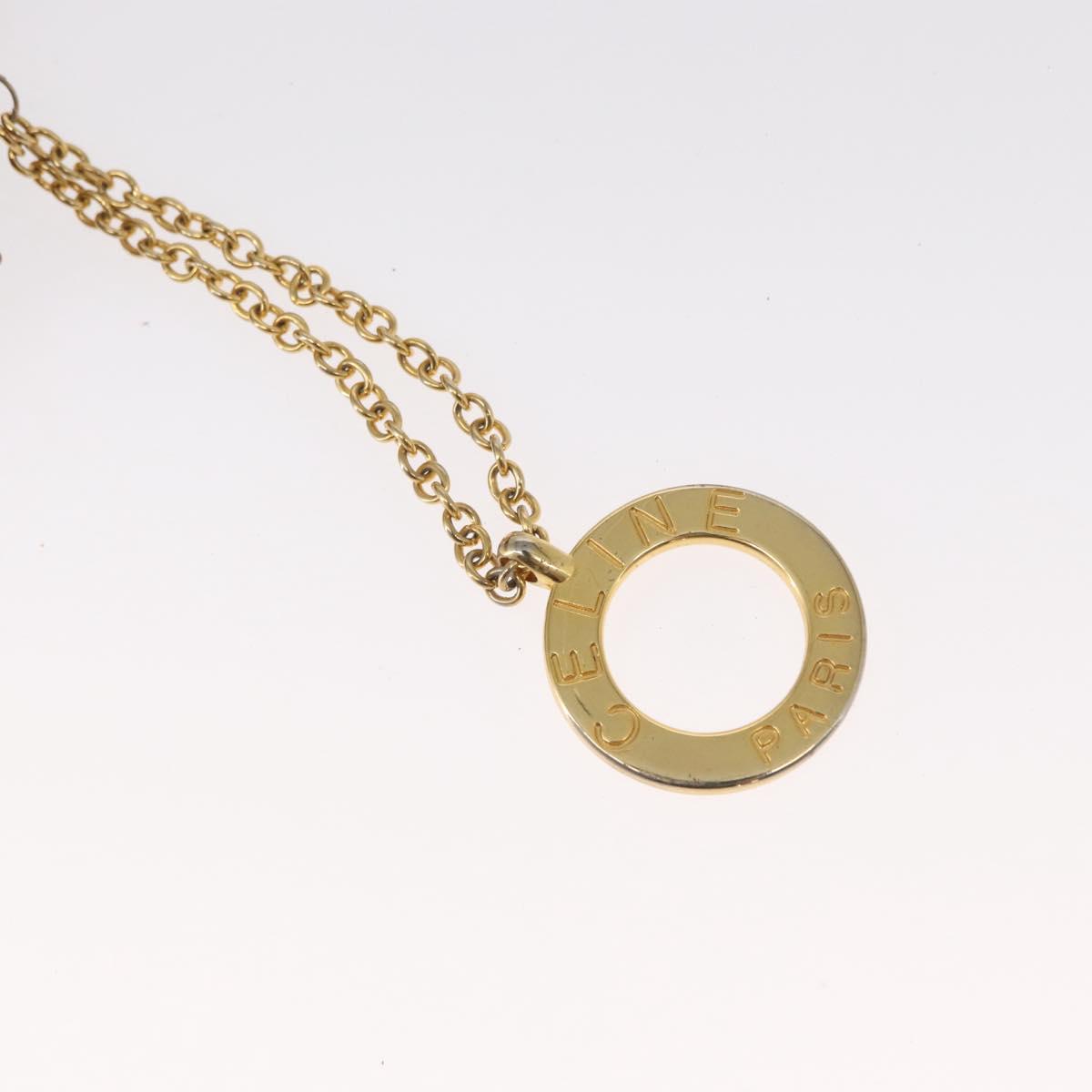 CELINE Macadam Canvas Shoulder Bag PVC Beige Gold Auth 152081