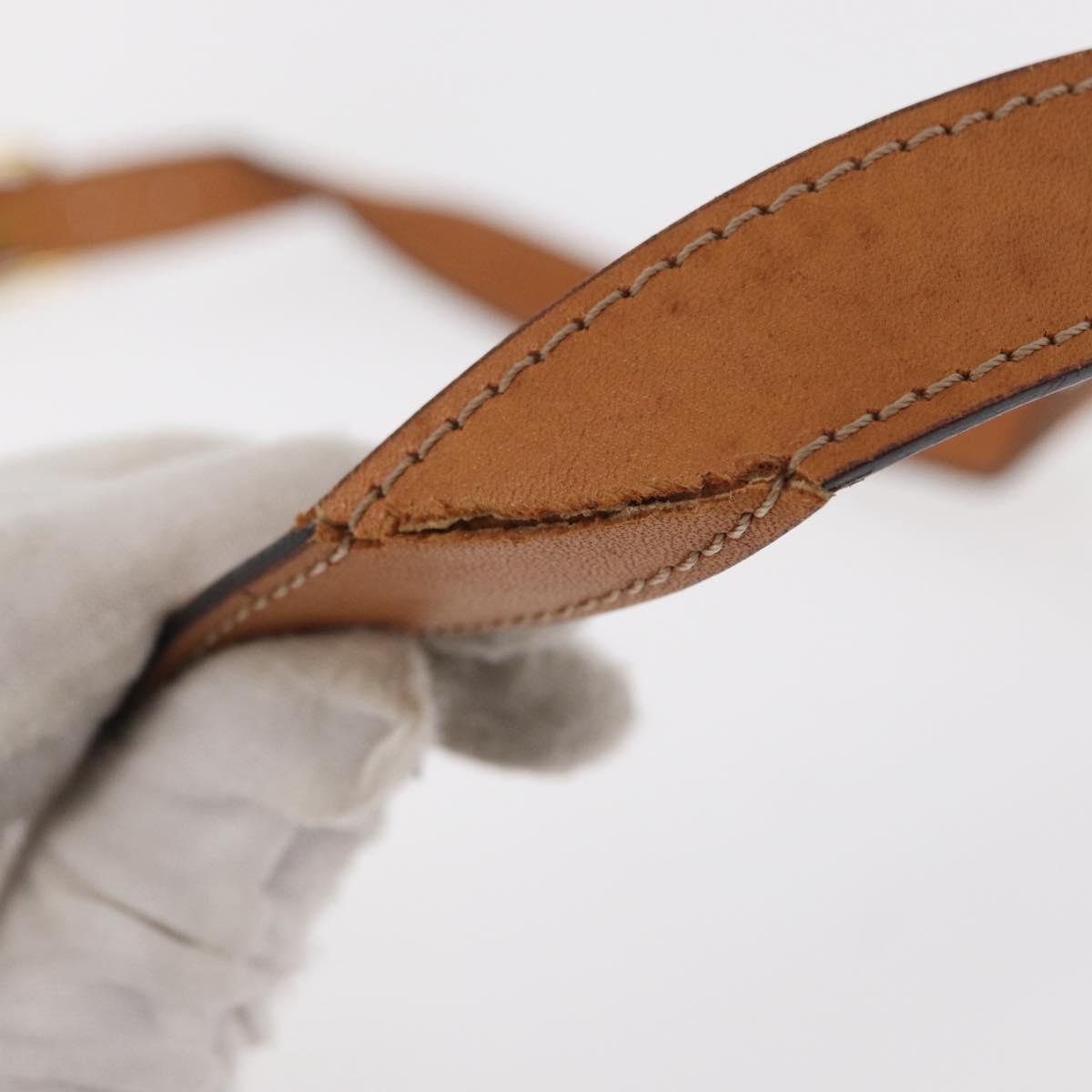 CELINE Macadam Canvas Shoulder Bag PVC Beige Gold Auth 152081