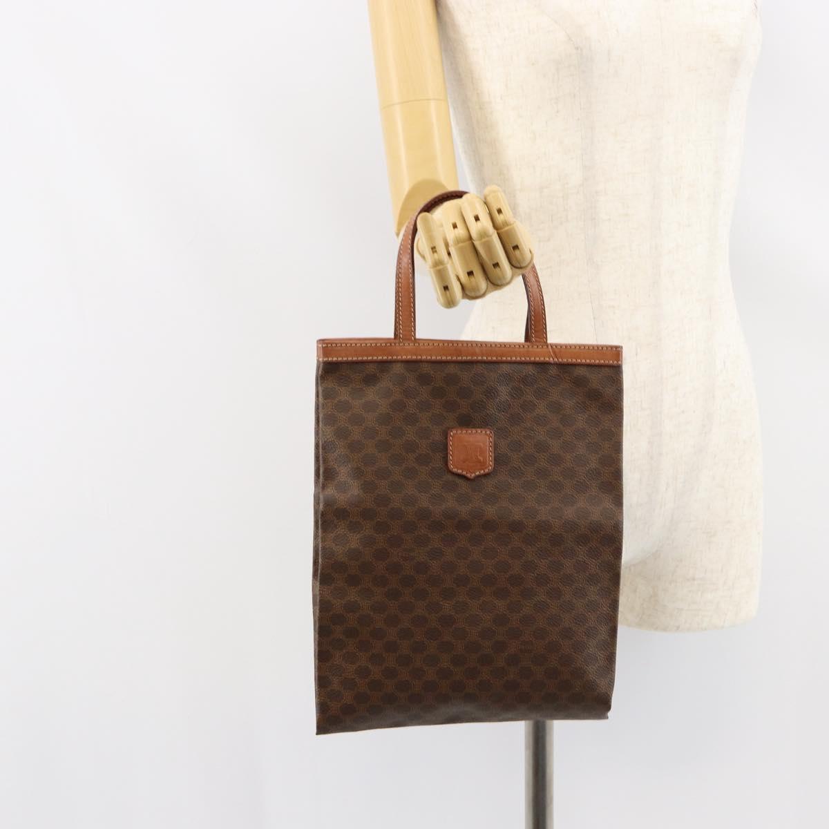 CELINE Macadam Canvas Tote Bag PVC Brown Auth 152082