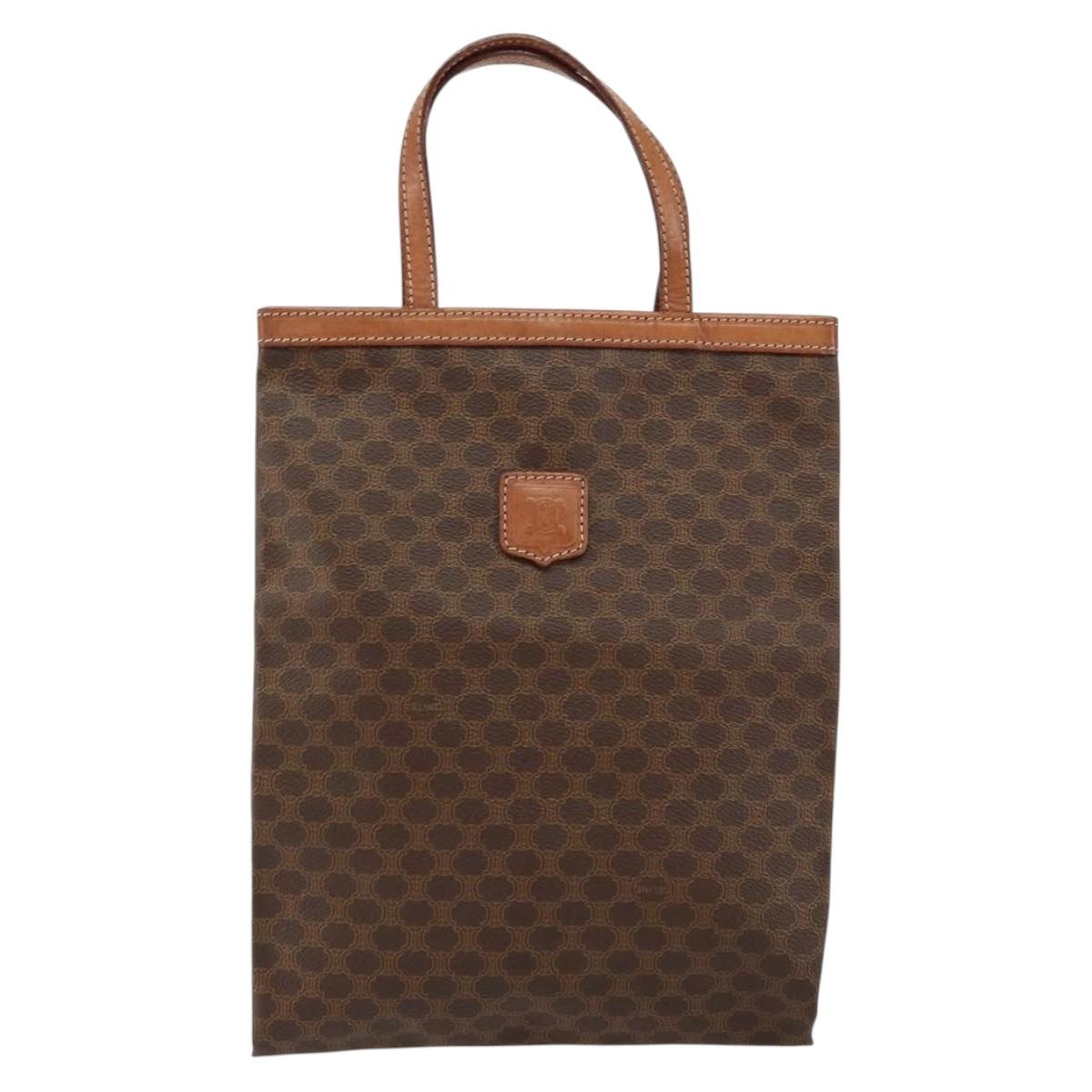 CELINE Macadam Canvas Tote Bag PVC Brown Auth 152082