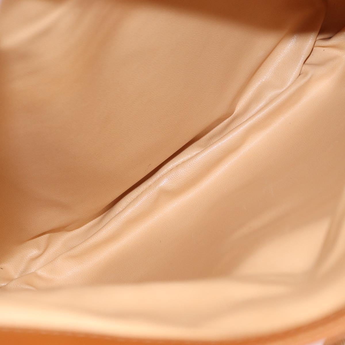 CELINE Shoulder Bag Leather Brown Gold Auth 152085