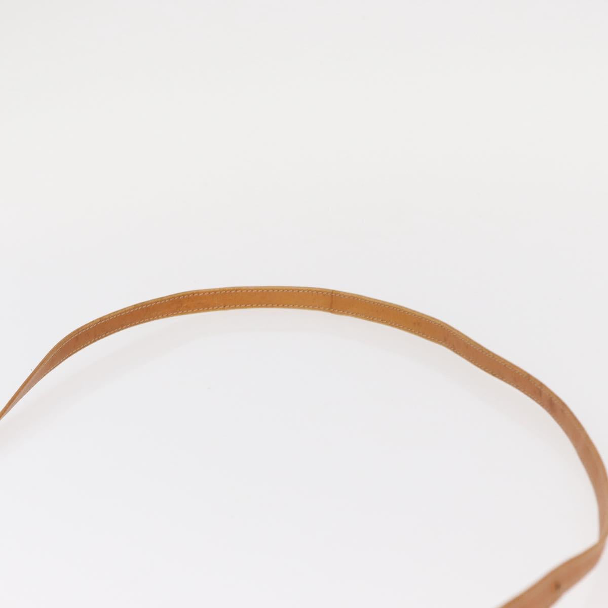 CELINE Shoulder Bag Leather Brown Gold Auth 152085