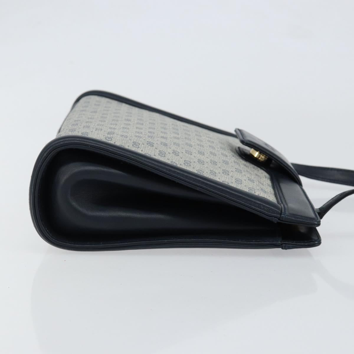 GUCCI Micro GG Supreme Shoulder Bag PVC Navy Gold 004 113 0364 Auth 152086