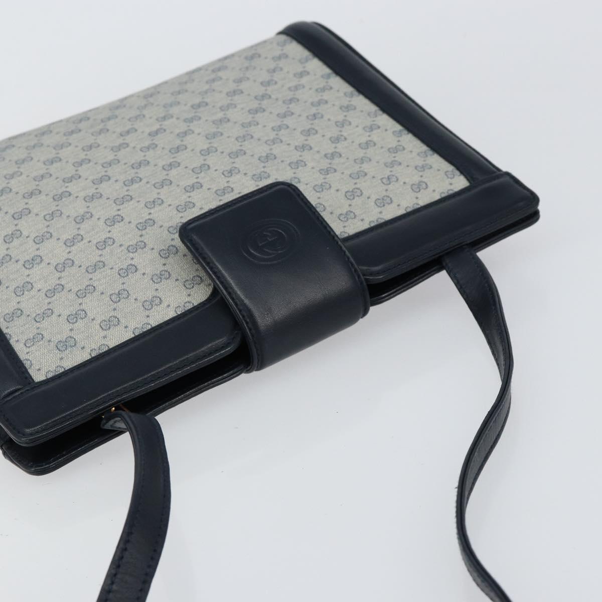 GUCCI Micro GG Supreme Shoulder Bag PVC Navy Gold 004 113 0364 Auth 152086