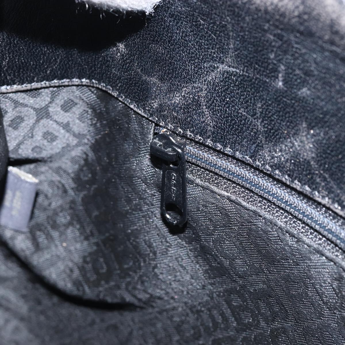 BALLY Hand Bag Leather Black Silver Auth 152095