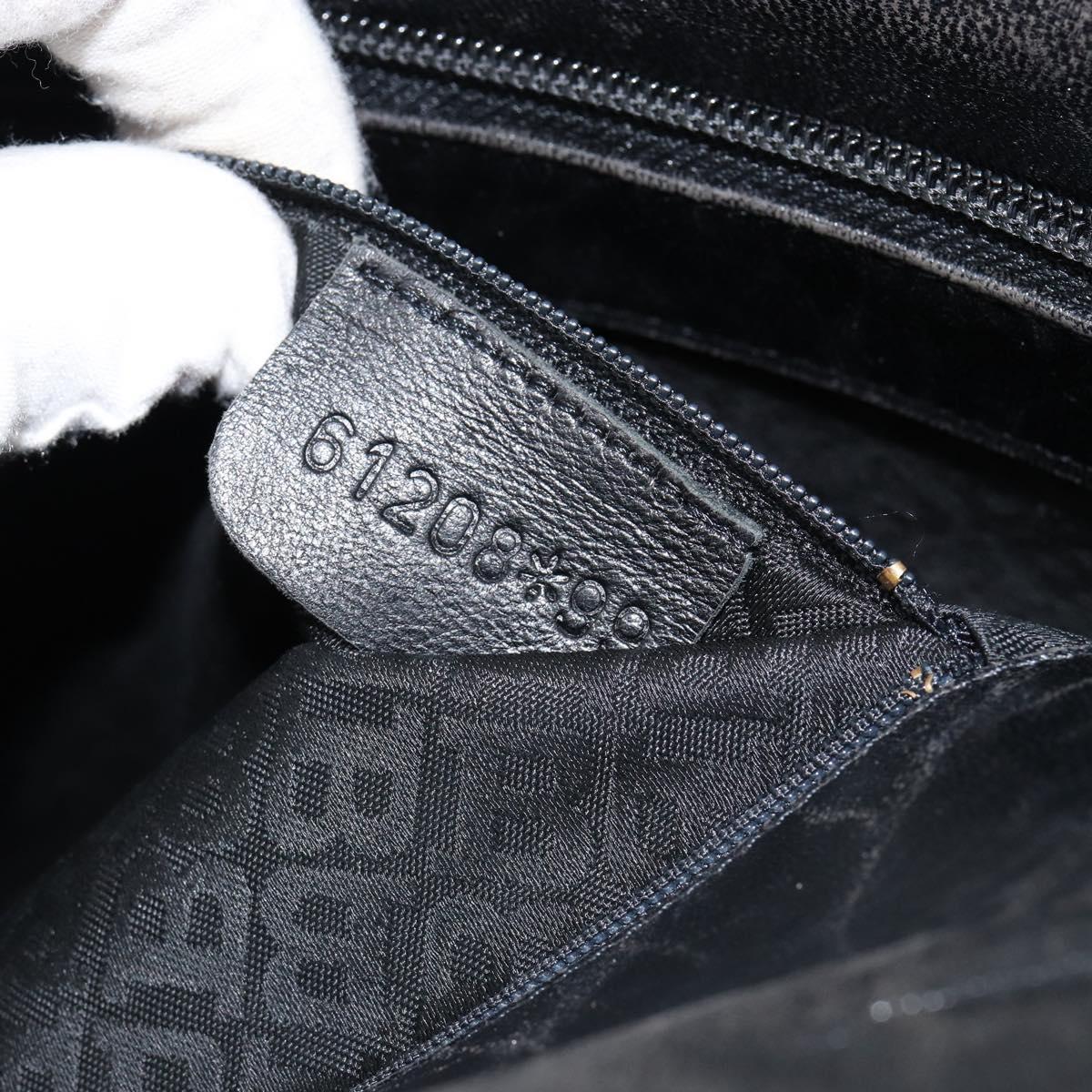 BALLY Hand Bag Leather Black Silver Auth 152095