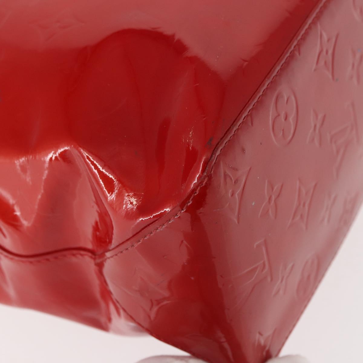 LOUIS VUITTON Monogram Vernis Reade MM Hand Bag Red Rouge M91086 LV Auth 152096