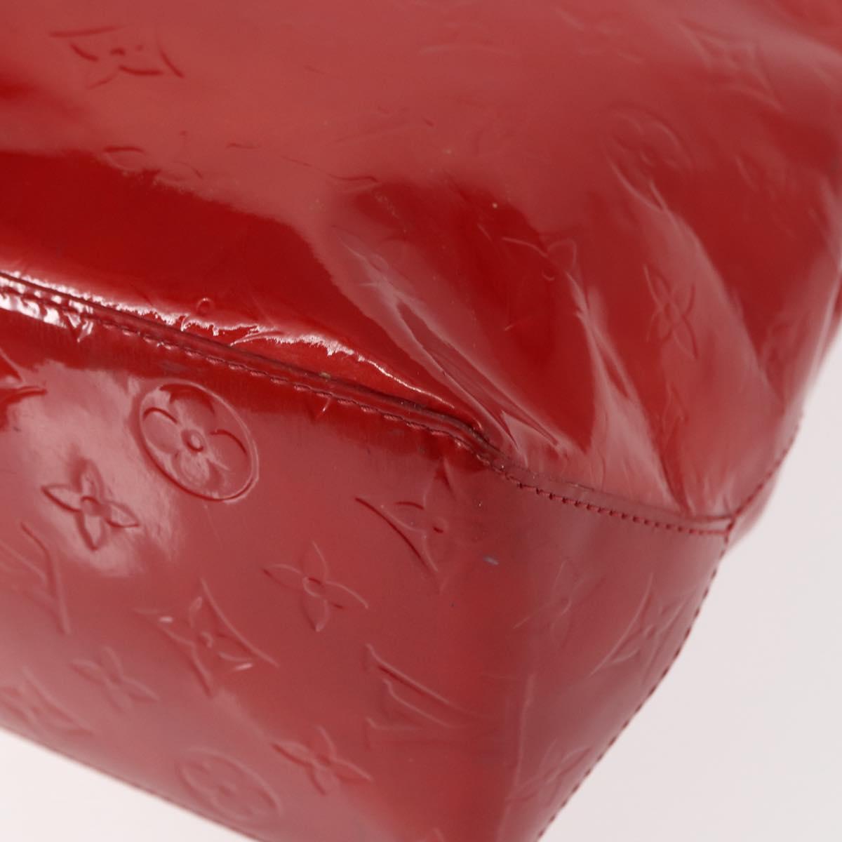 LOUIS VUITTON Monogram Vernis Reade MM Hand Bag Red Rouge M91086 LV Auth 152096