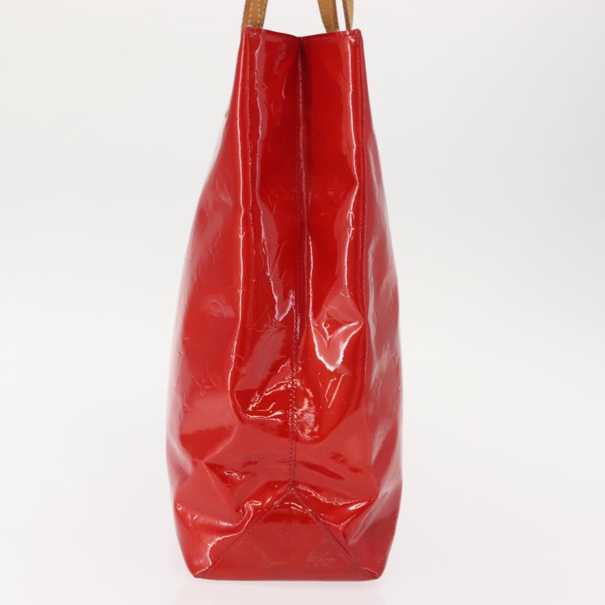 LOUIS VUITTON Monogram Vernis Reade MM Hand Bag Red Rouge M91086 LV Auth 152096