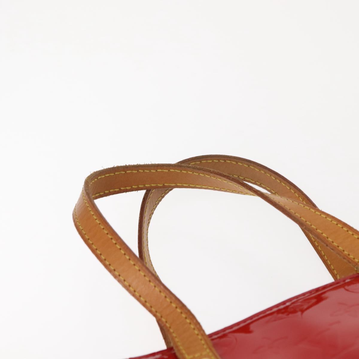 LOUIS VUITTON Monogram Vernis Reade MM Hand Bag Red Rouge M91086 LV Auth 152096