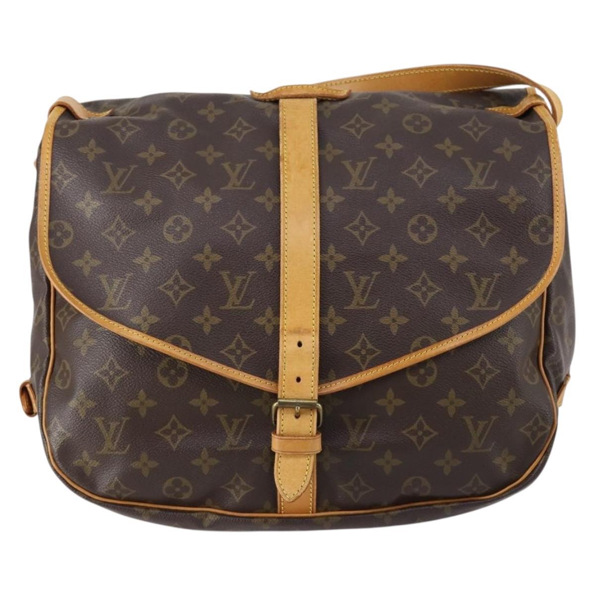 LOUIS VUITTON Monogram Saumur 35 Shoulder Bag M42254 LV Auth 152103