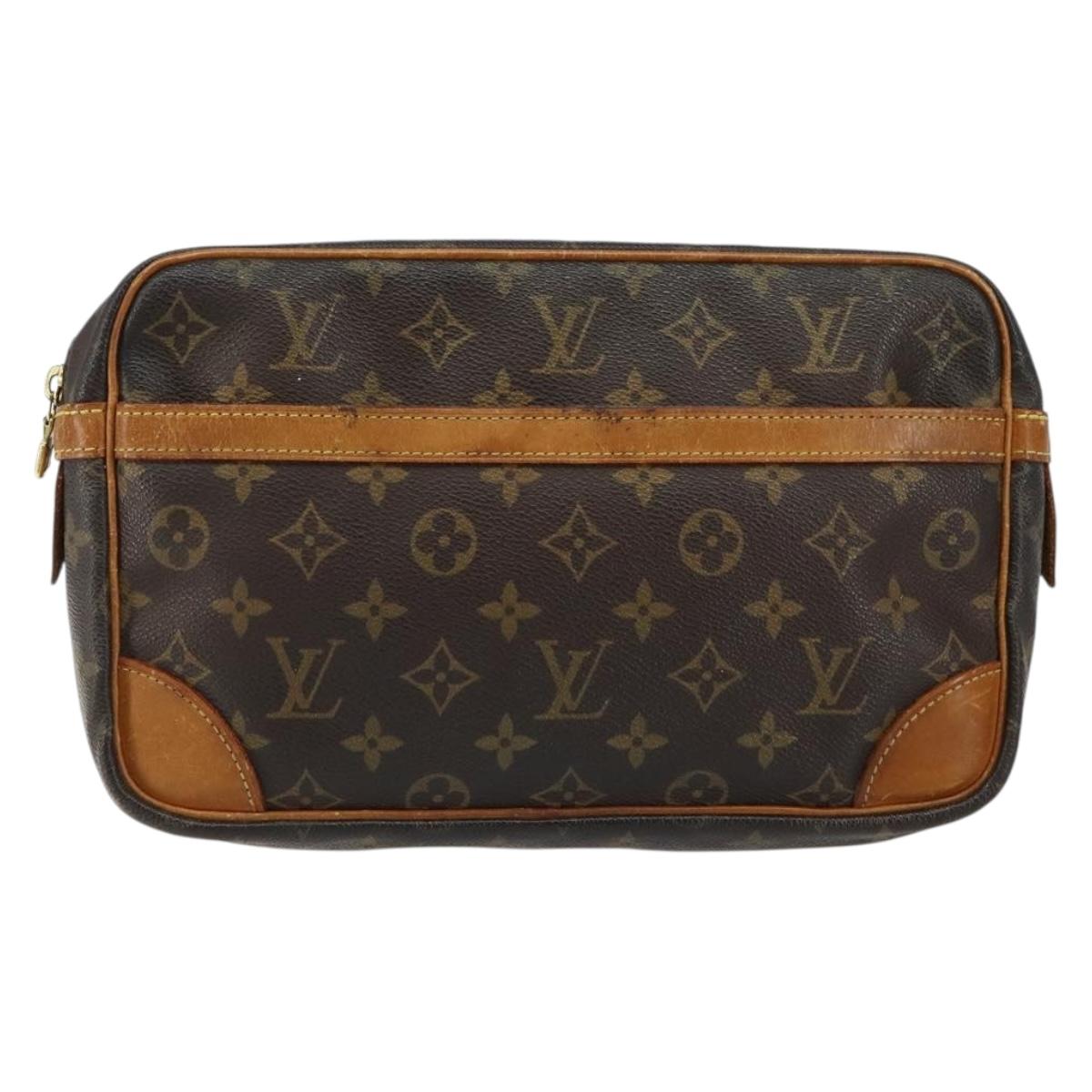 LOUIS VUITTON Monogram Compiegne 28 Clutch Bag M51845 LV Auth 152106