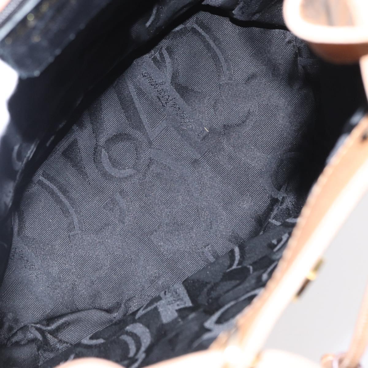 Salvatore Ferragamo Backpack Leather Beige Gold Auth 152109