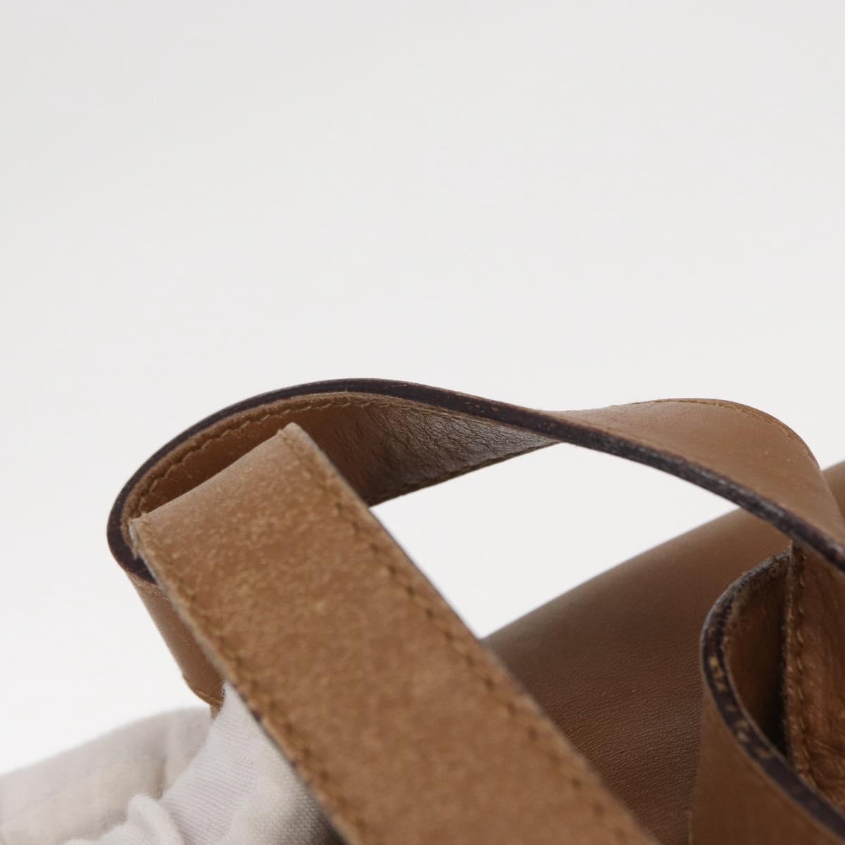 Salvatore Ferragamo Backpack Leather Beige Gold Auth 152109