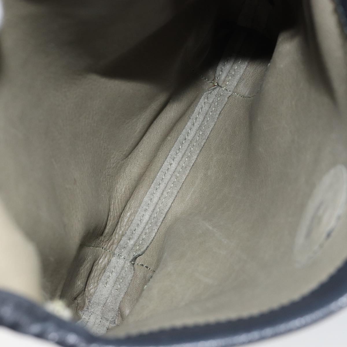 LOEWE Anagram Shoulder Bag Suede Leather Gray Gold Auth 152120