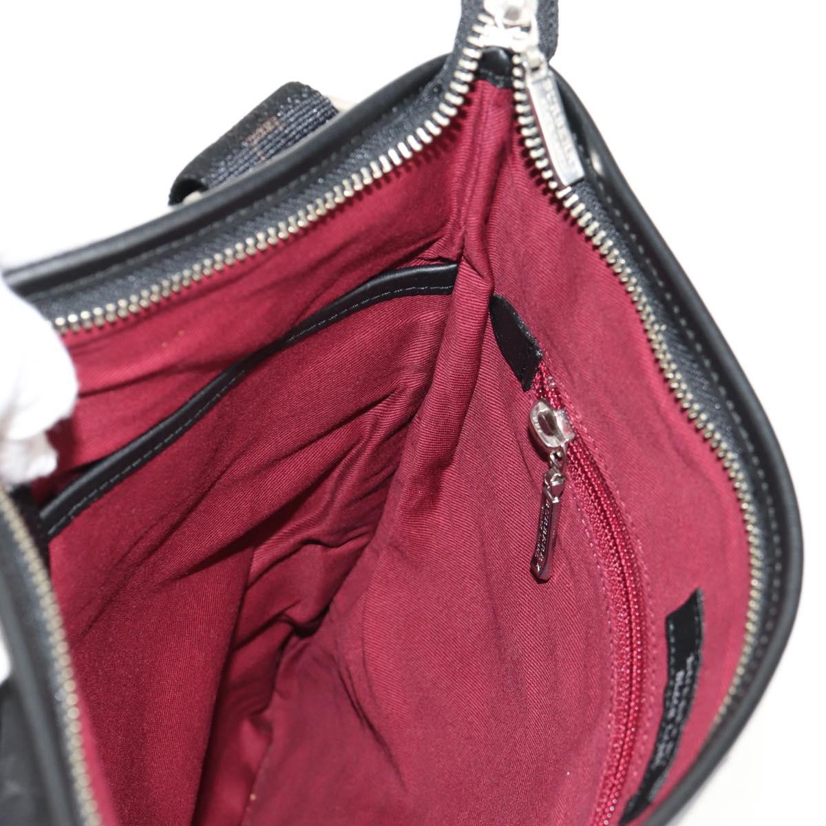 BURBERRY Black label Shoulder Bag Canvas Black Auth 152131